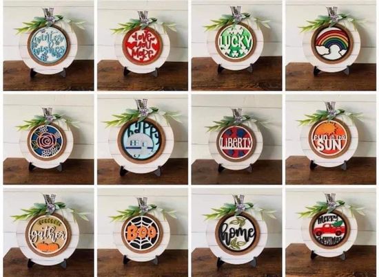 3D Interchangeable Round INSERTS - Fall & Halloween