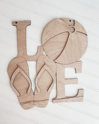 3d Door hanger Summer love with Beach ball and Flip Flops