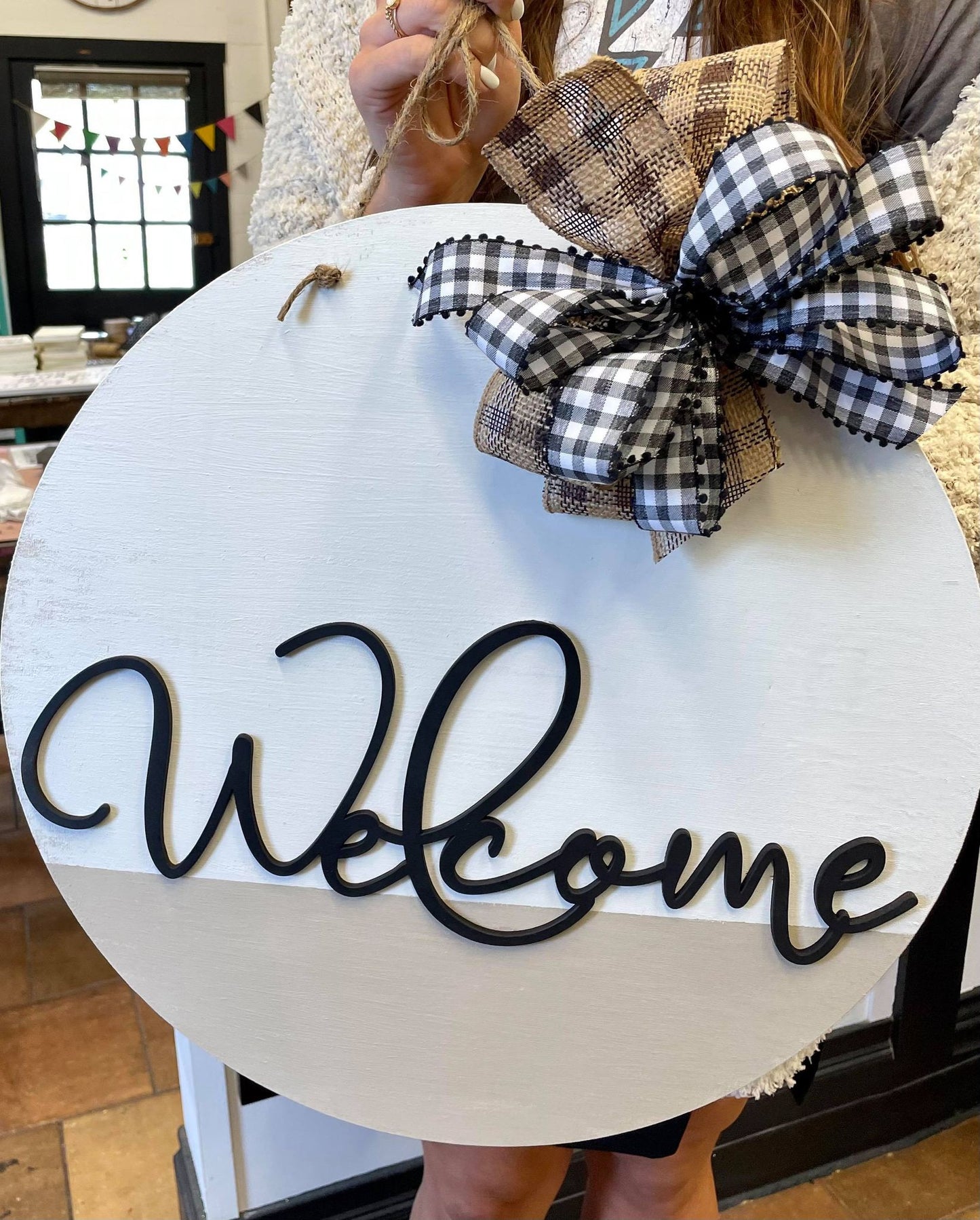 Door hanger Welcome (split colors)