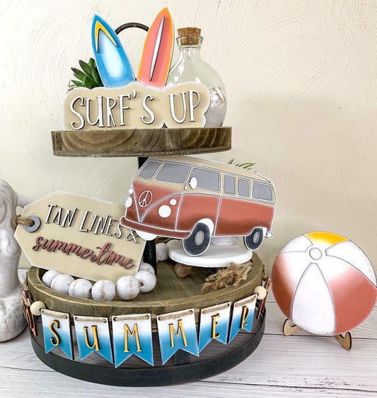 3D Tiered Tray Decor - Surf