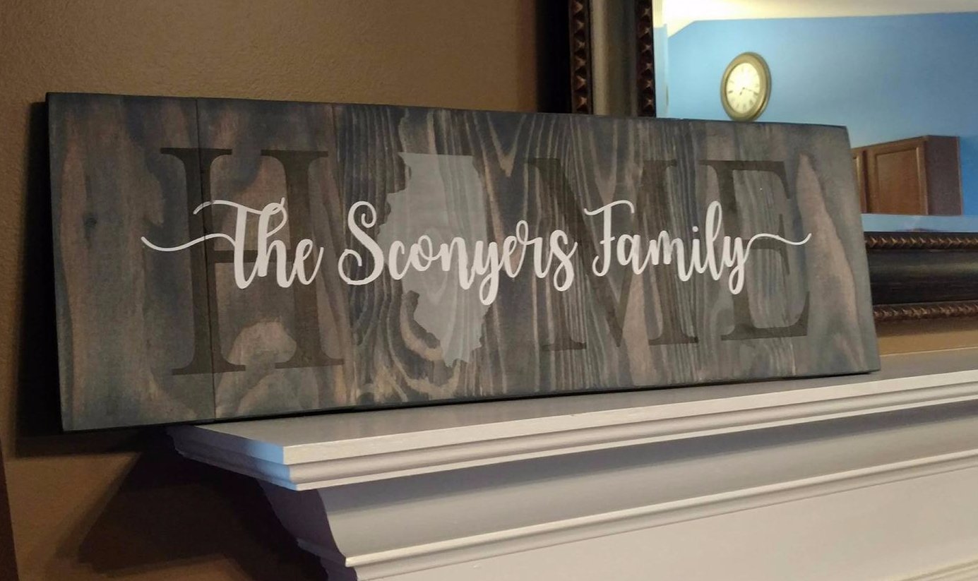 Home with state and family name