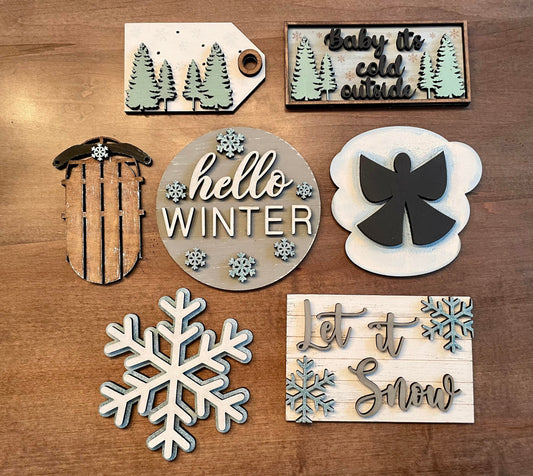 3D Tiered Tray Decor - Winter - Snow Angel