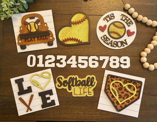 3D Tiered Tray Decor - Softball