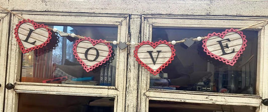 3D Banner - 3D Love Banner with Hearts - Valentines Day