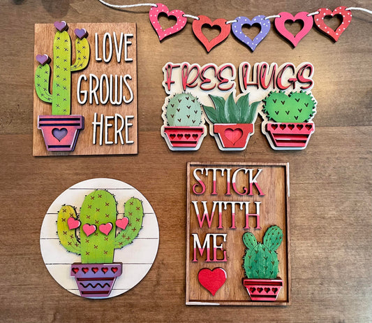 Tiered Tray Decor - Valentines Day - Love grows here