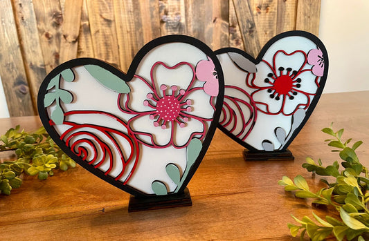 3D Decorative Standing Heart - Large