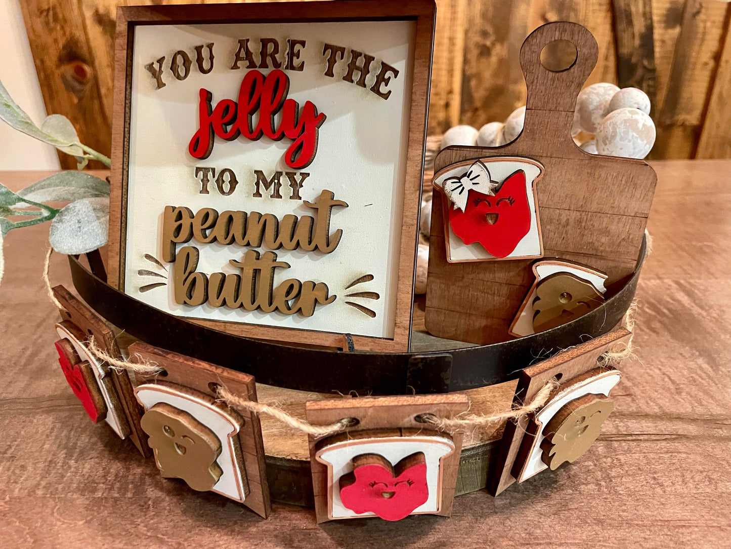 3D Tiered Tray Decor - Peanut butter and Jelly