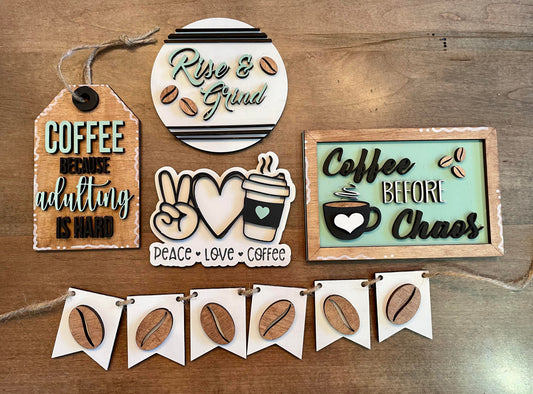 3D Tiered Tray Decor - Coffee before Chaos