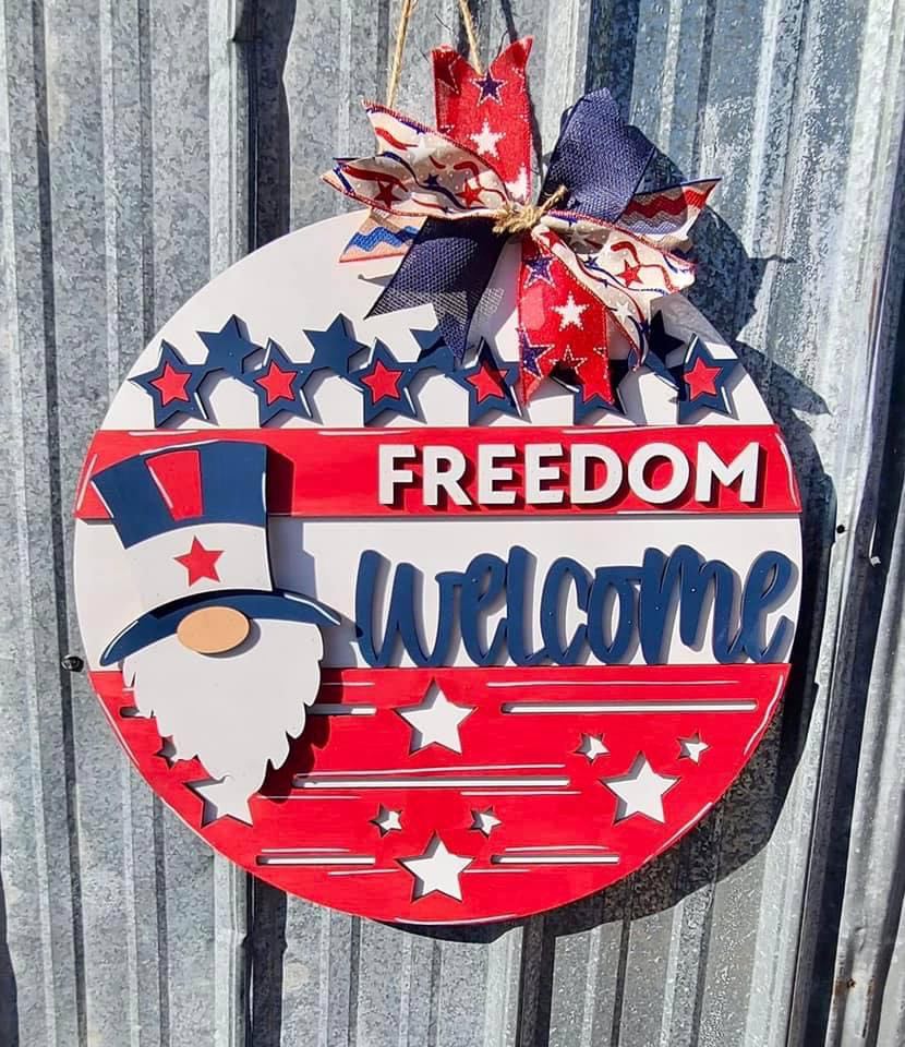 3D Door hanger freedom welcome