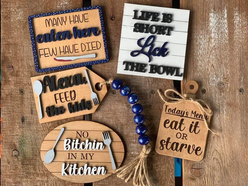 3D Tiered Tray Decor - Kitchen (alexa feed the kids)