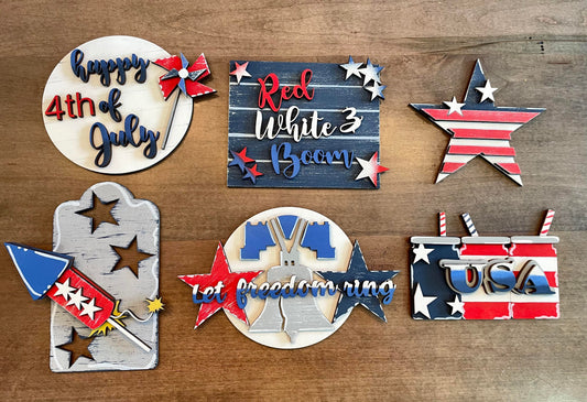 3D Tiered Tray Decor - Let Freedom Ring