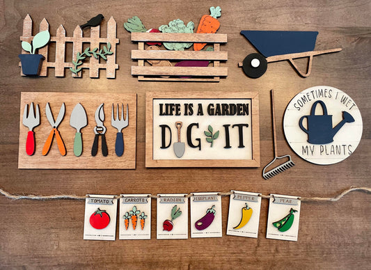 3D Tiered Tray Decor - Vegetable Garden