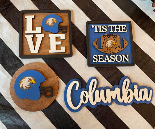 3D Tiered Tray Decor - Football Columbia