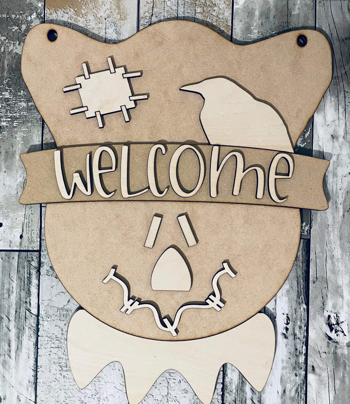 3D Doorhanger - Scarecrow Snowman