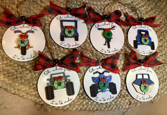 Ornament- Motorcycles, Jeeps, 4wheelers and more