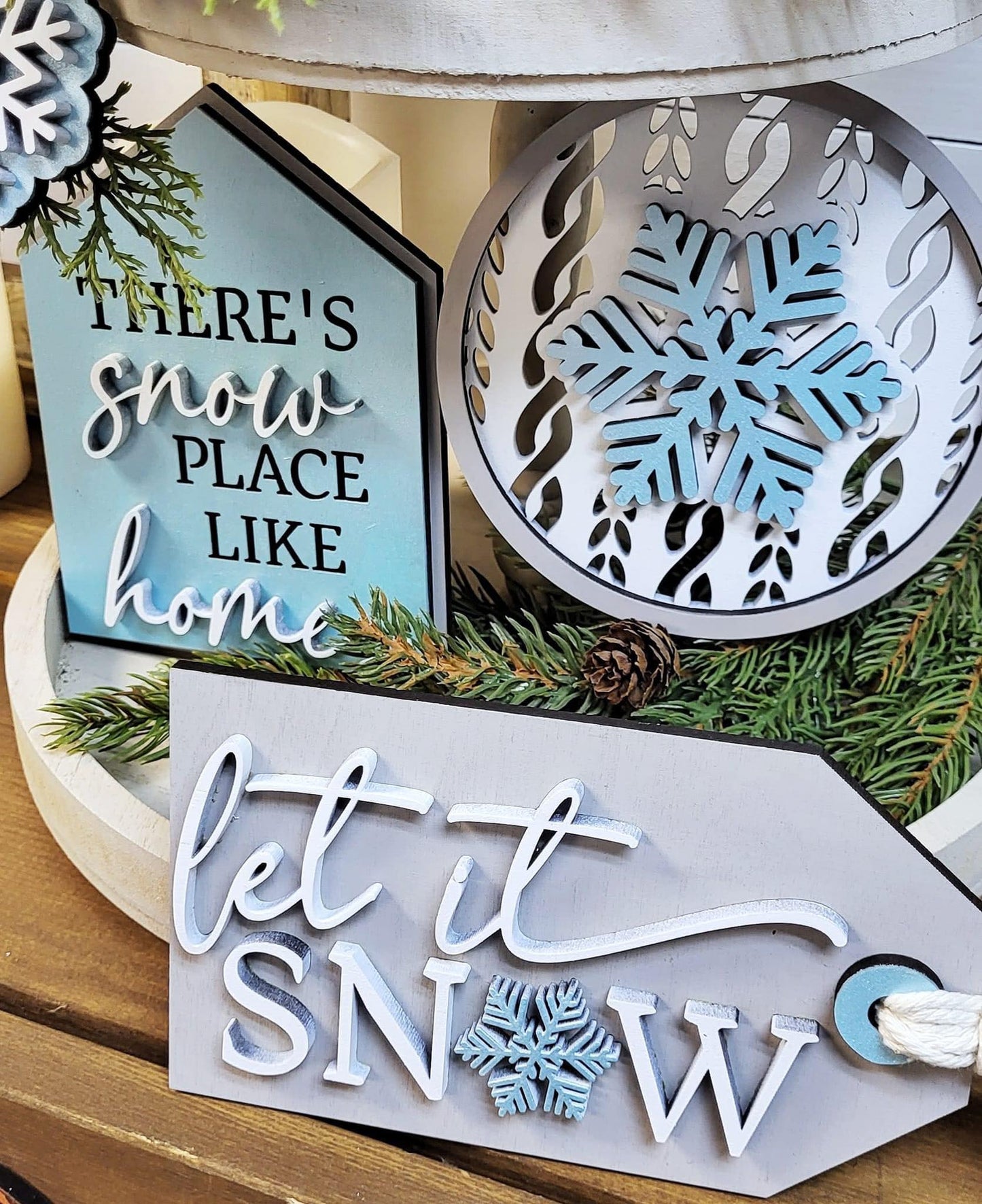 3D Tiered Tray Decor - Baby it's cold outside