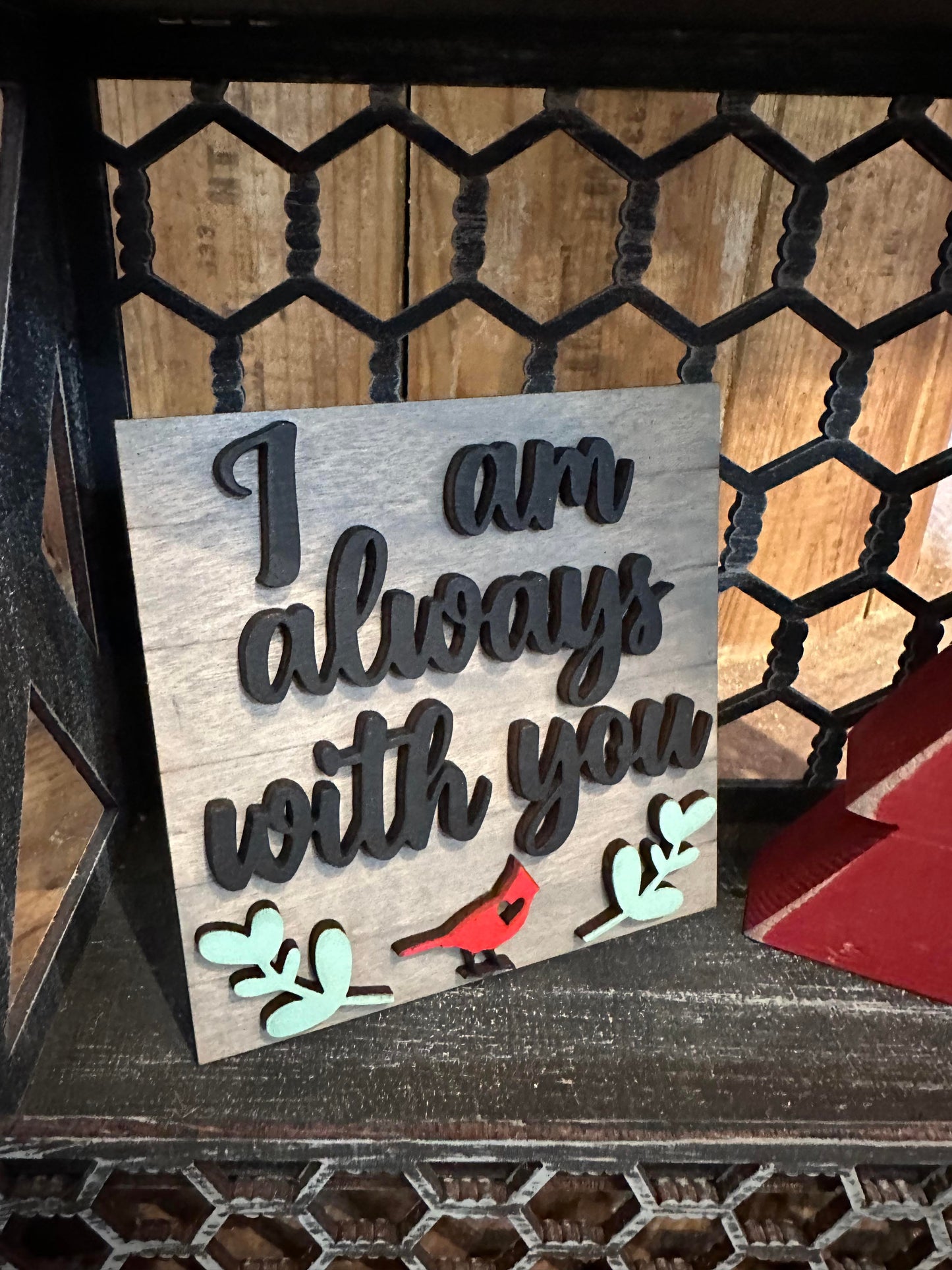 3D Tiered Tray Decor - Memorial with Cardinal