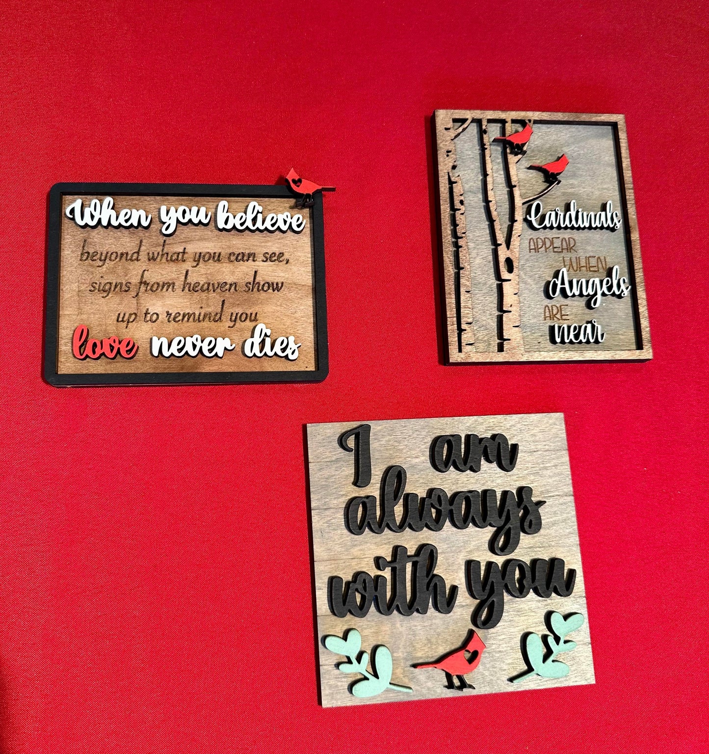 3D Tiered Tray Decor - Memorial with Cardinal