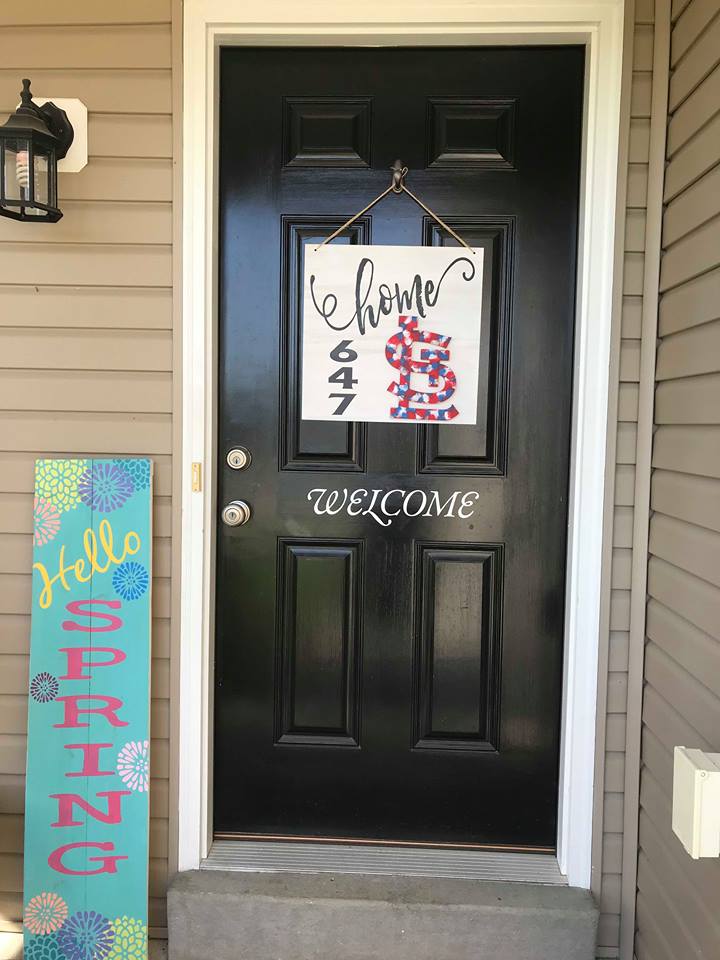 3D interchangeable door hanger home with house number
