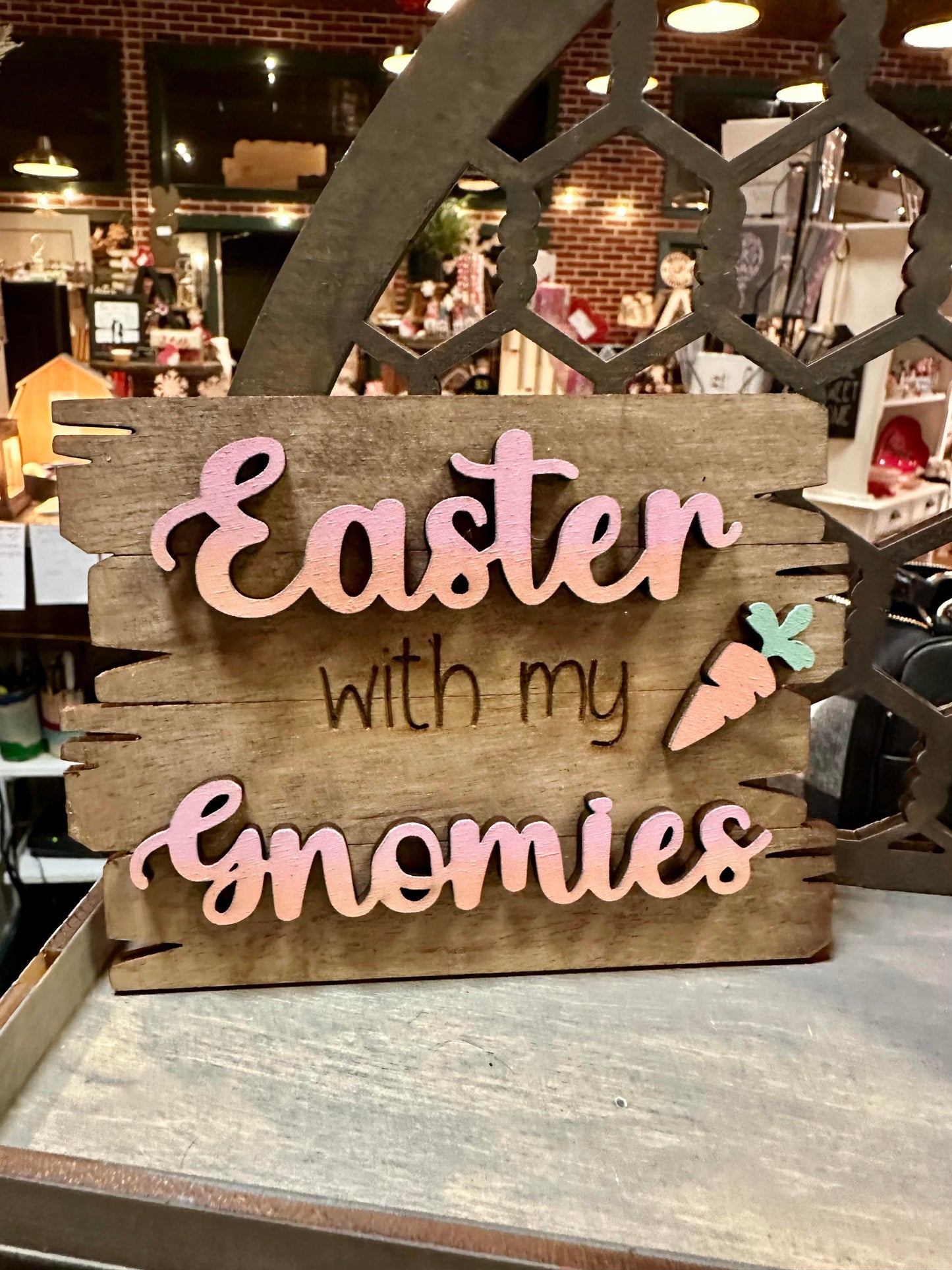 3D Tiered Tray Decor - Happy Easter Gnomes