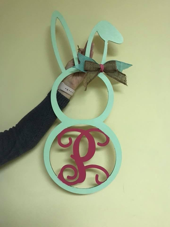 Door hanger Bunny with Letter