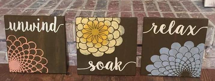 mini Bathroom trio soak relax unwind