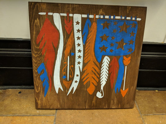 Flag with arrows