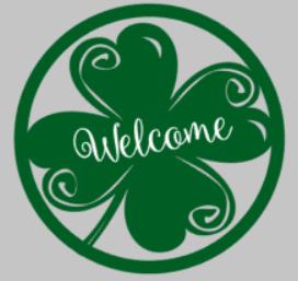 Door hanger welcome clover round