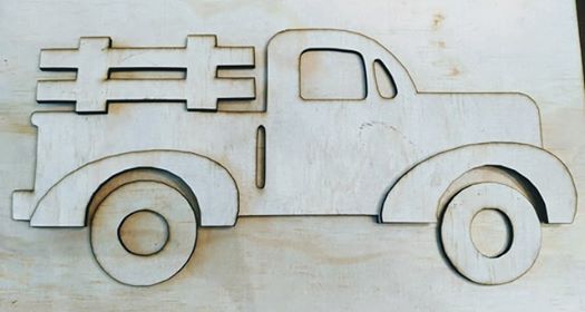 3D Seasonal interchangeable Family name Truck 17x17
