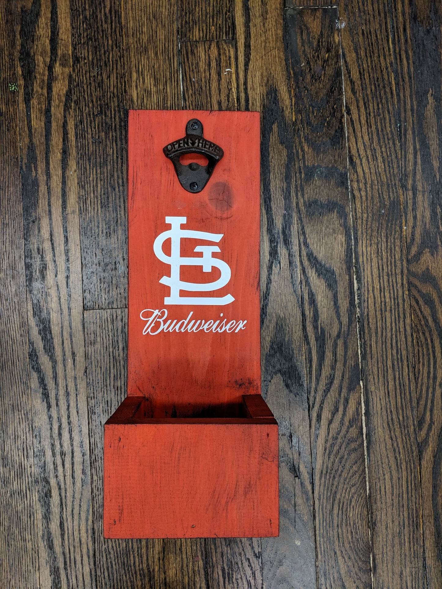 Wood bottle opener and catcher STL