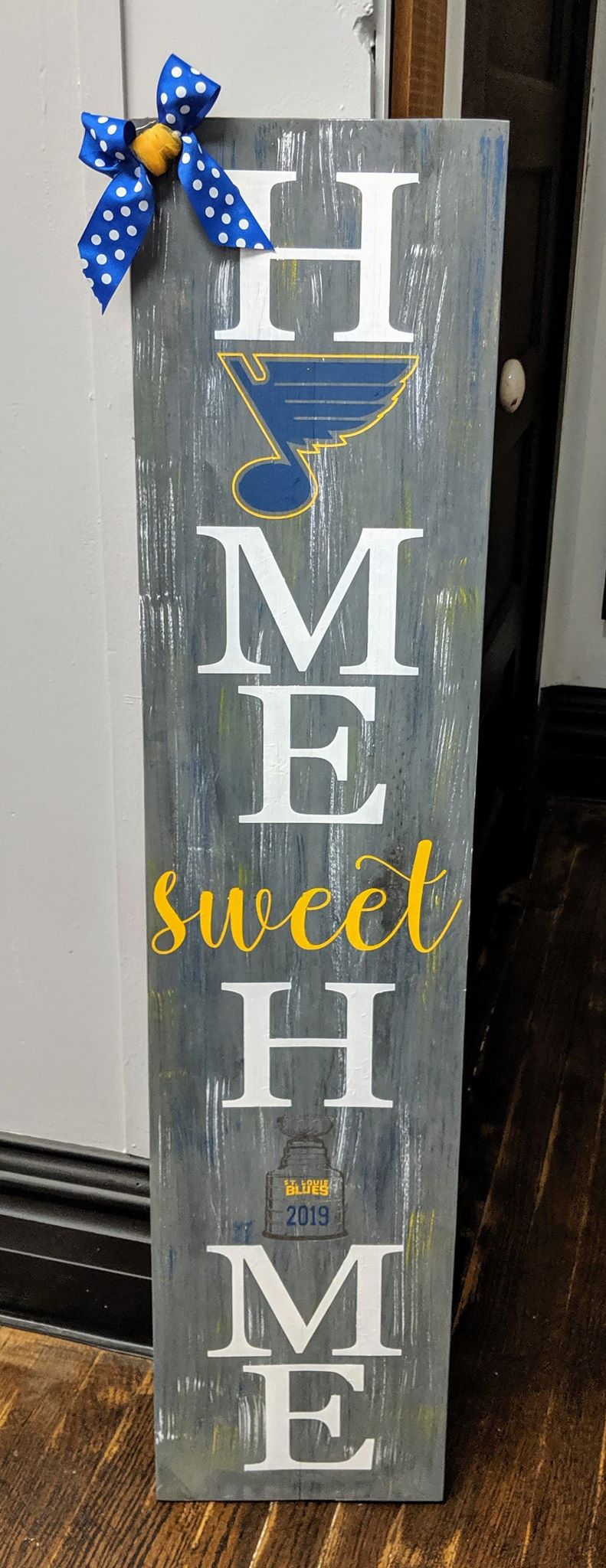 Home sweet home with blues and stanley cup