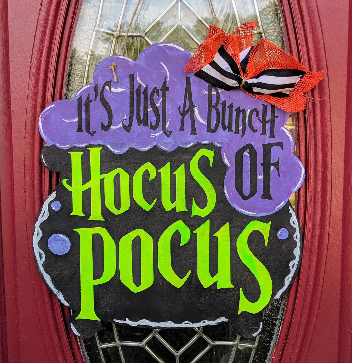 Door hanger Witches Cauldron - It's all just a bunch of H. Pocus