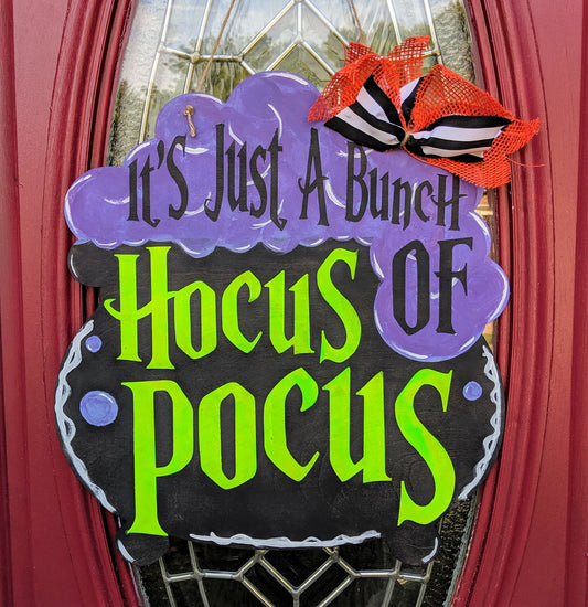 Door hanger Witches Cauldron - It's all just a bunch of H. Pocus