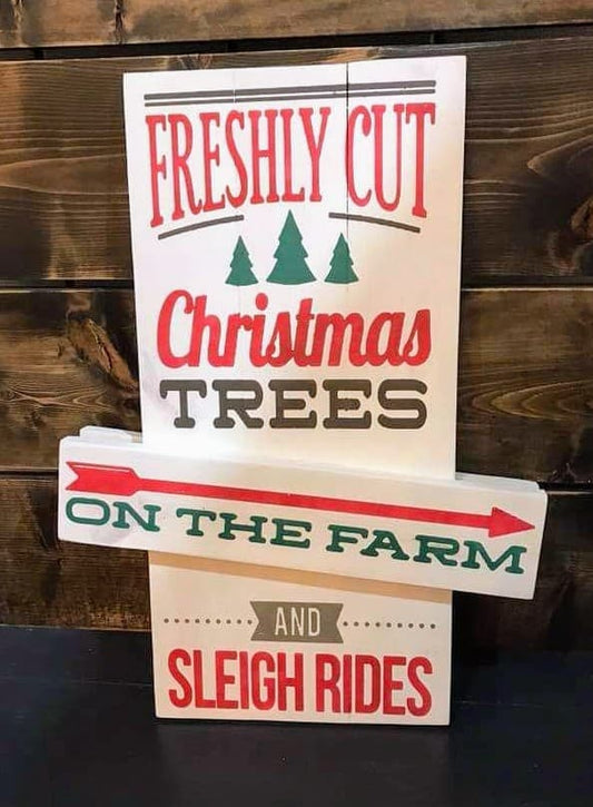 Farmers market and freshly cut Christmas trees Reversible