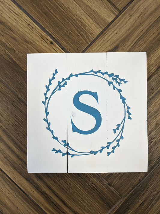 stray vine wreath with Letter