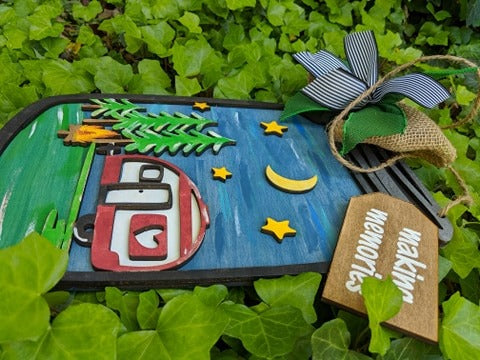Door Hanger Camping Mason Jar