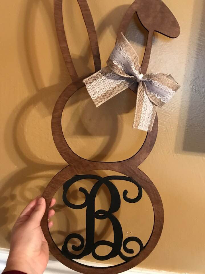 Door hanger Bunny with Letter