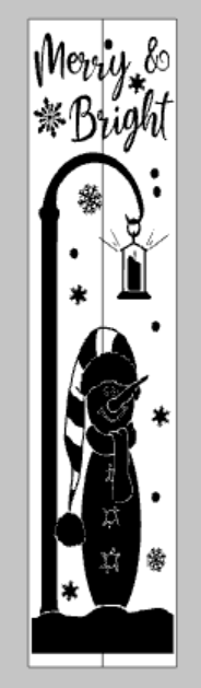 Merry and bright with snowman and lantern