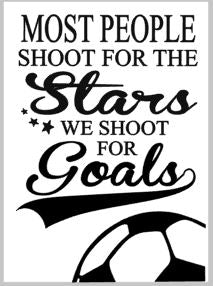 Most people shoot for the stars we shoot for the goals