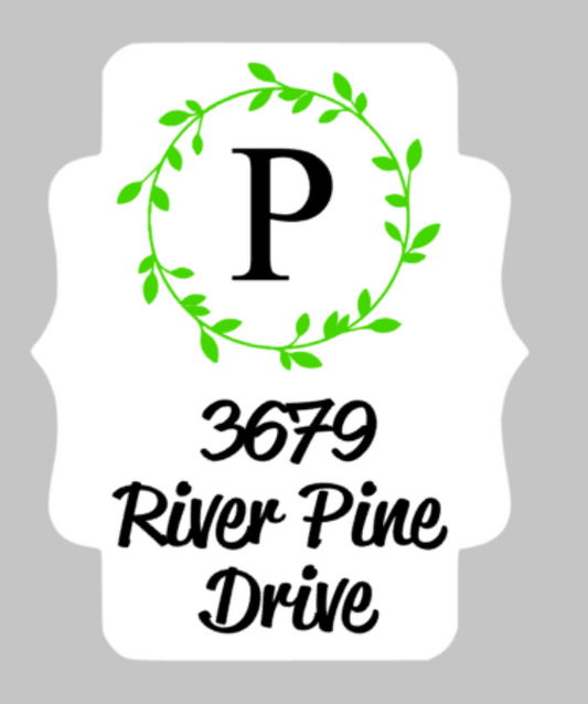 Door hanger initial with address