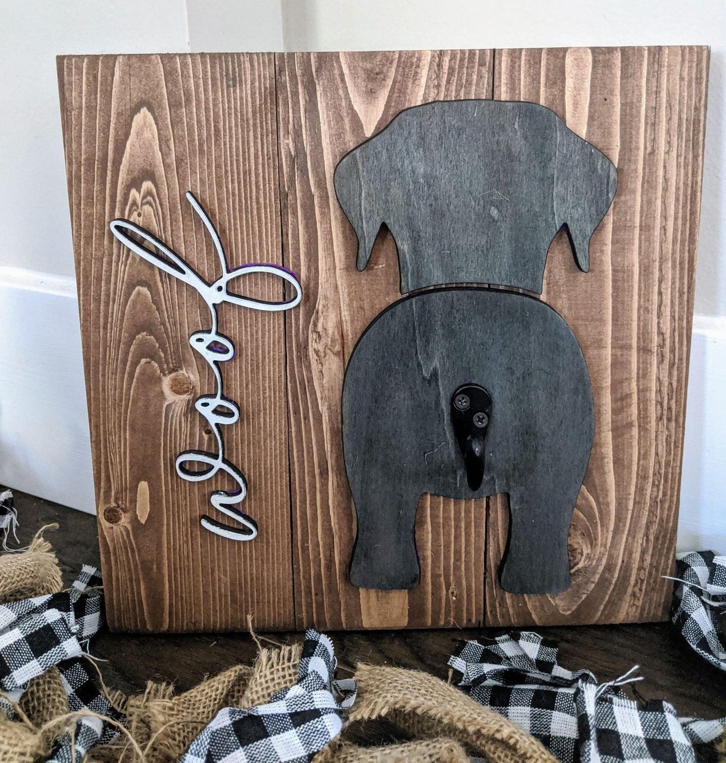 3D Dog Leash Hanger Customizable Dog with Woof or Name