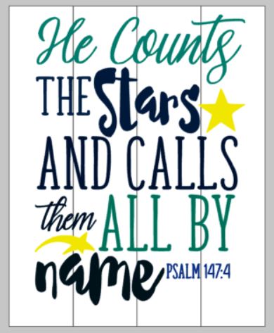 He counts the stars