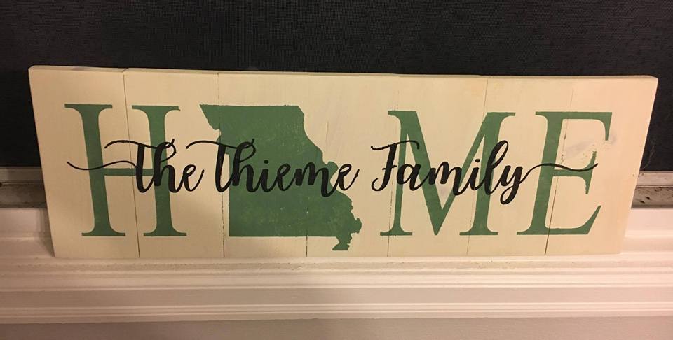 Home with state and family name