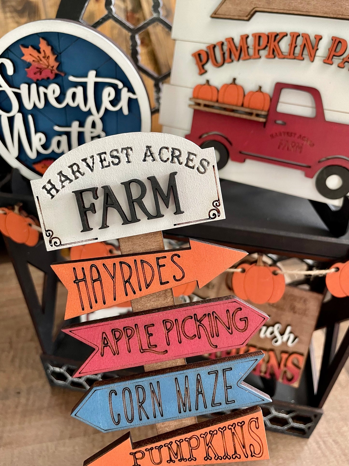 3D Tiered Tray Decor - Pumpkin