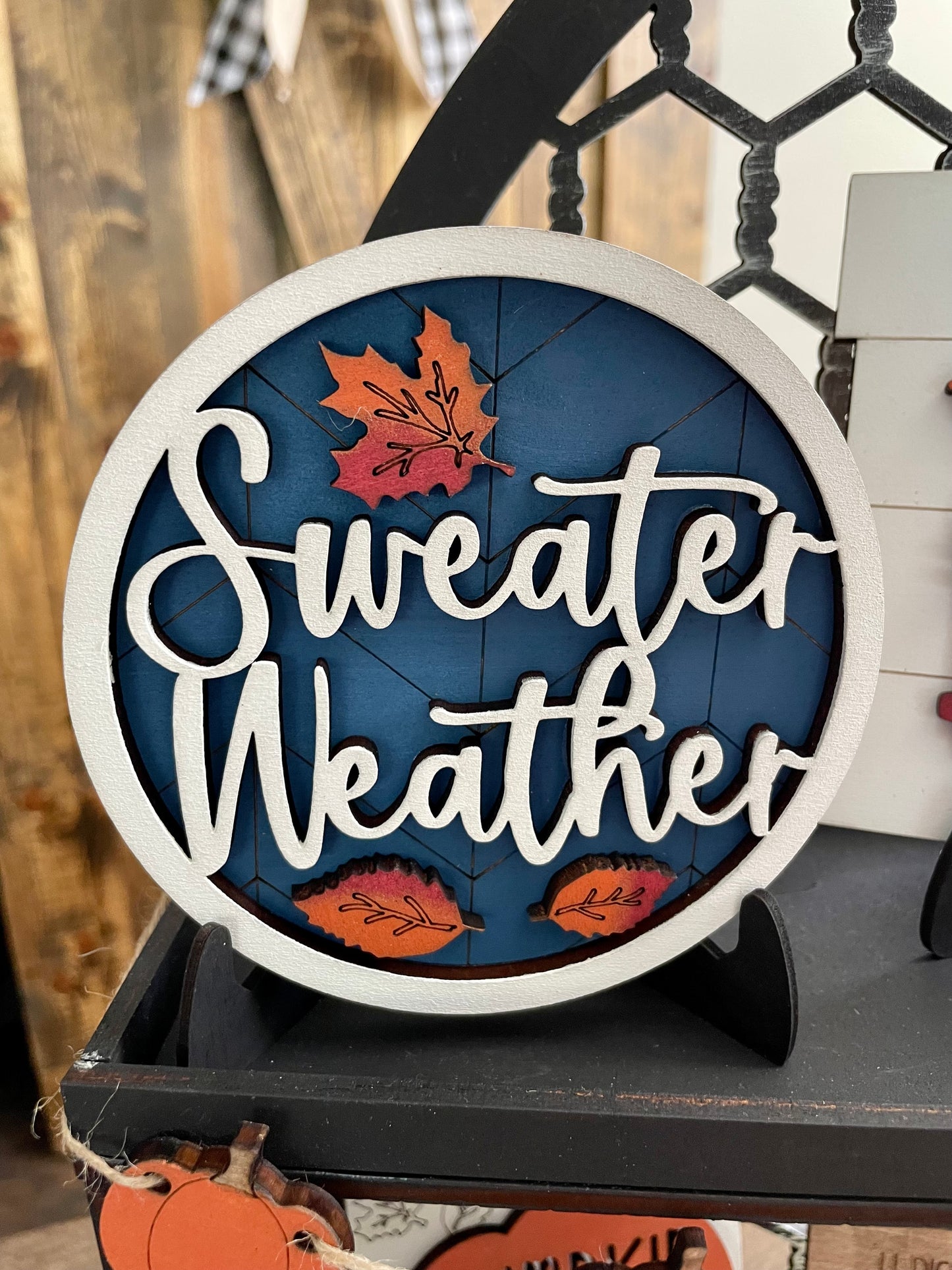 3D Tiered Tray Decor - Pumpkin