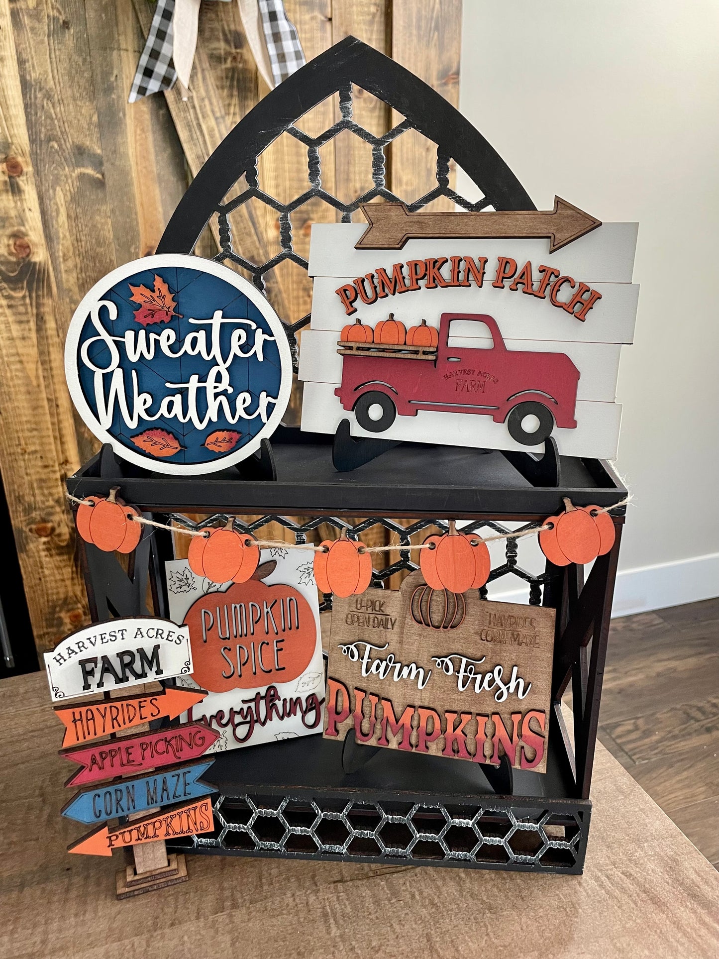 3D Tiered Tray Decor - Pumpkin