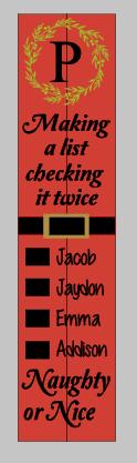 Making a list checking it twice family initial and children's names