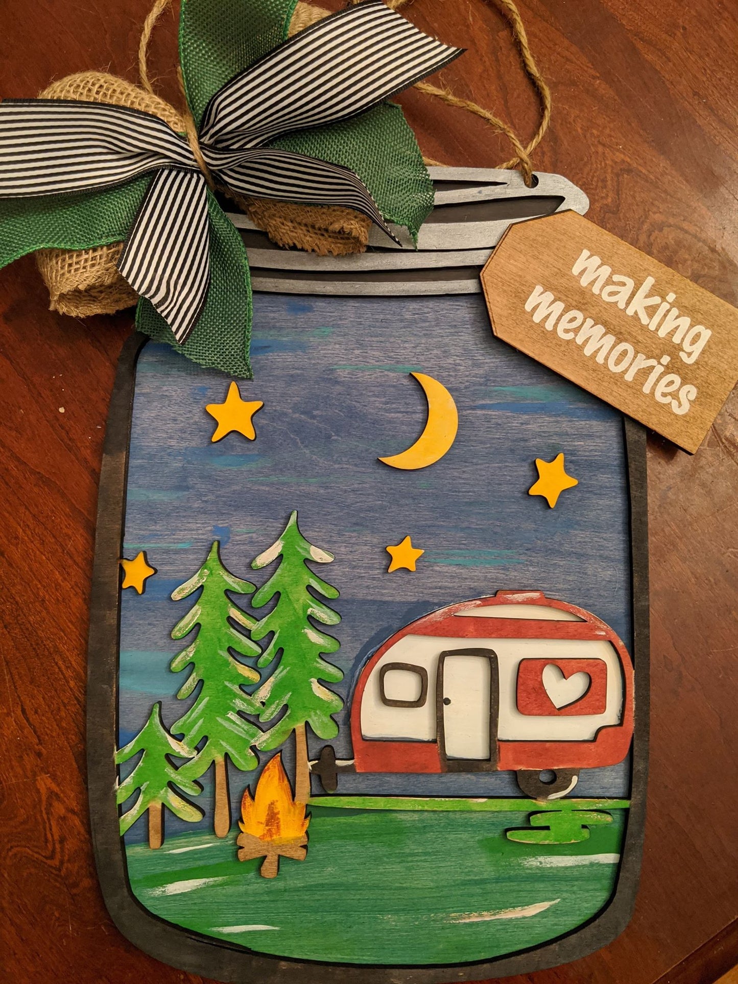 Door Hanger Camping Mason Jar
