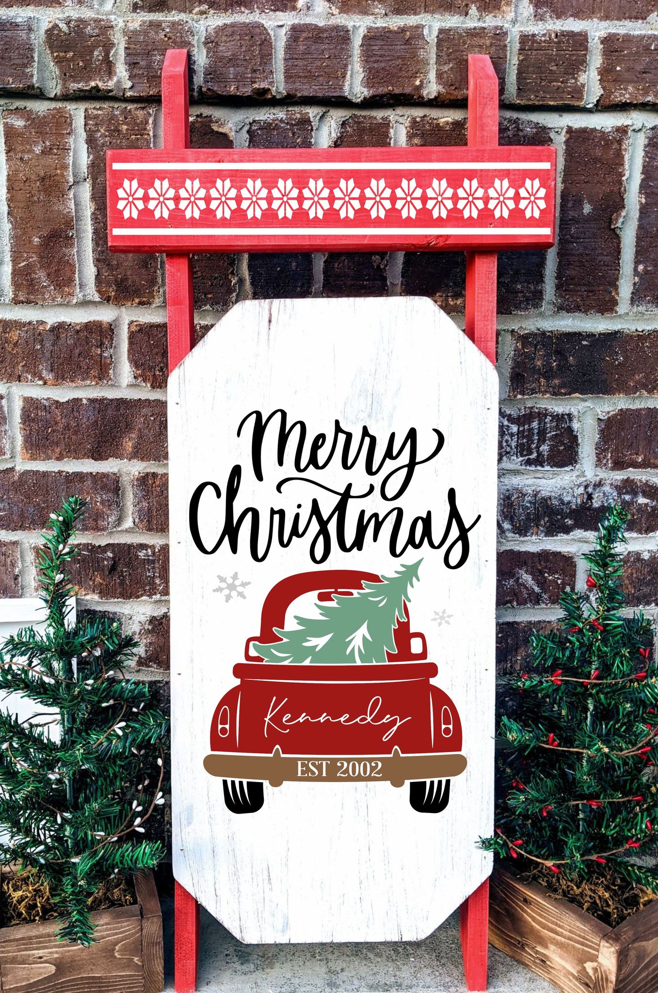 Winter Sled - Merry Christmas with truck