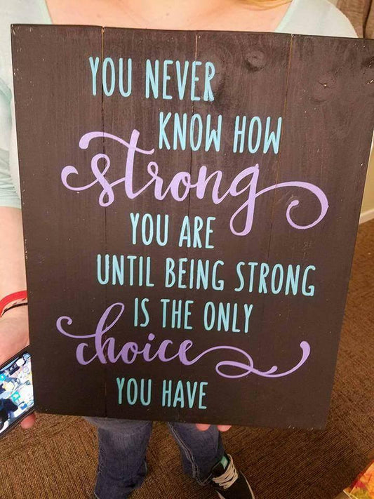 You never know how strong we are until being strong is the only choice you have
